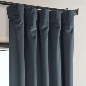 Luxurious London Blue Velvet Room Darkening Curtains