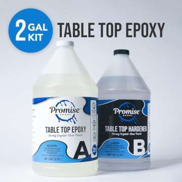 Promise Epoxy Resin Kit - Crystal Clear, UV Resistant, Self Leveling, Food Safe for Table Top, Arts ...