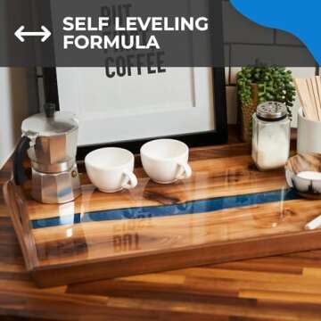 Promise Epoxy Resin Kit - Crystal Clear, UV Resistant, Self Leveling, Food Safe for Table Top, Arts & Crafts, Wood Casting, Jewelry Making, Use with Mica Powder, Silicone Molds, Alcohol Ink (2 Gallon)