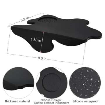 Espresso Tamping Mat,Silicone Tamper Mat,Coffee Tamper Mat,Black Tamping Pad,Espresso Accessory,Waterproof and Heat Resistant (Black)