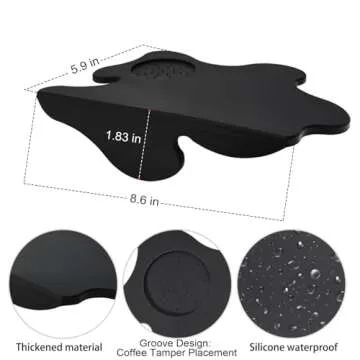 Espresso Tamping Mat,Silicone Tamper Mat,Coffee Tamper Mat,Black Tamping Pad,Espresso Accessory,Waterproof and Heat Resistant (Black)