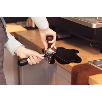 Espresso Tamping Mat,Silicone Tamper Mat,Coffee Tamper Mat,Black Tamping Pad,Espresso Accessory,Waterproof and Heat Resistant (Black)
