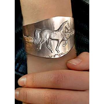 Tennessee Walking Horse Pewter Bracelet - Elegant Gait Cuff