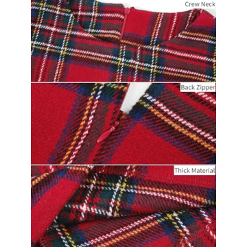 Fisoew Women's Sleeveless Plaid Dress for Christmas and Work