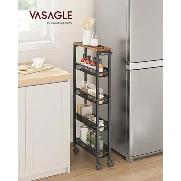 VASAGLE Slim Rolling Storage Cart for Narrow Spaces