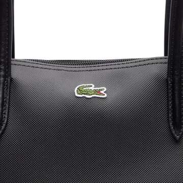 Lacoste Women's L.12.12 Concept Vertical Shopping Tote Bag, Black, One Size