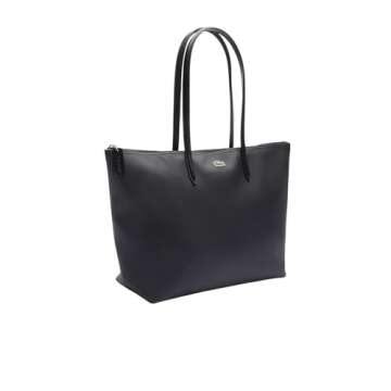 Lacoste Women's L.12.12 Concept Vertical Shopping Tote Bag, Black, One Size