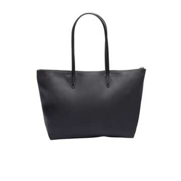 Lacoste Women's L.12.12 Concept Vertical Shopping Tote Bag, Black, One Size