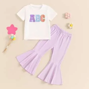 Toddler Girls Back to School ABC Outfit - Stylish Set