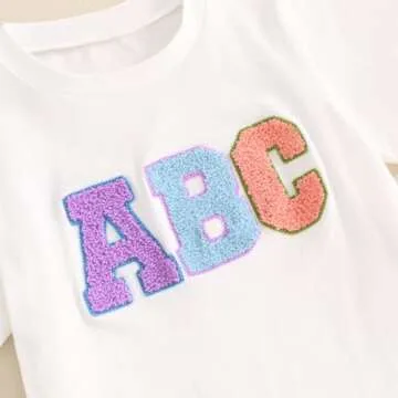 Toddler Girls Back to School ABC Outfit - Stylish Set