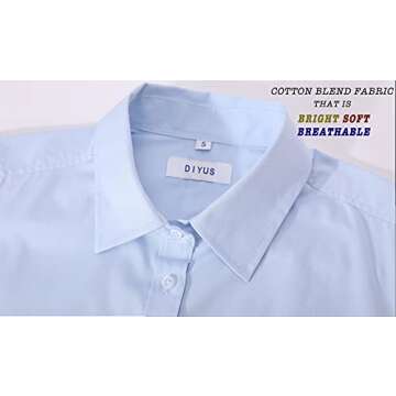 DIYUS Women's Button Down Slim-Fit Cotton Shirt - Stylish & Comfortable