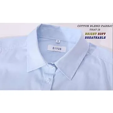 DIYUS Women's Button Down Slim-Fit Cotton Shirt - Stylish & Comfortable