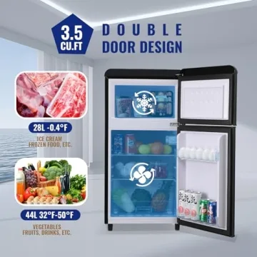 WANAI Mini Fridge with Freezer - Compact & Energy Saving