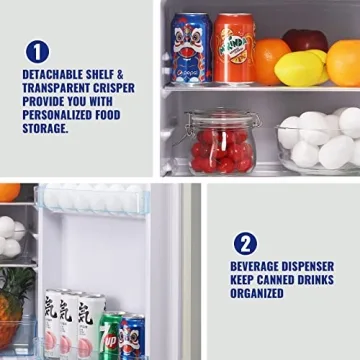 WANAI Mini Fridge with Freezer - Compact & Energy Saving