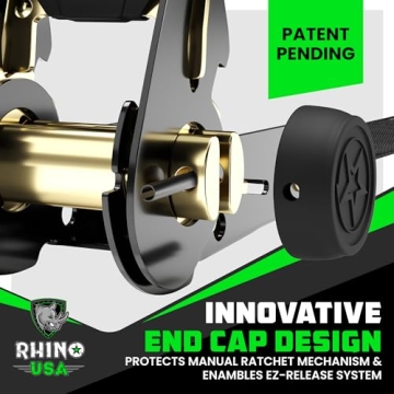 Rhino USA Ratchet Tie Down Straps 4PK - 1,823lb Max