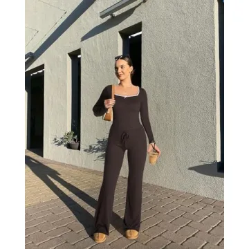 OMKAGI Women’s Lounge Set with Lace Detail and Wide Leg Pants