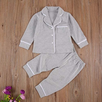 Merqwadd Toddler Baby Button-Down Pajamas Set