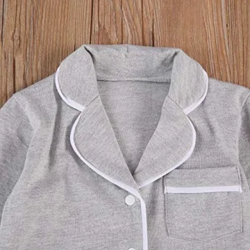 Merqwadd Toddler Baby Button-Down Pajamas Set