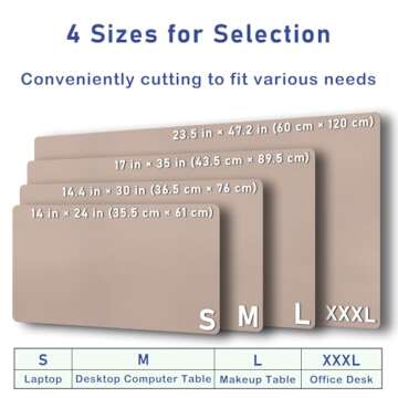 Boutilon Leather Desk Pad 30" x14",Non-Slip Mouse Pad,Office Desk Mat,Waterprooft PU Leather Desk Bl...