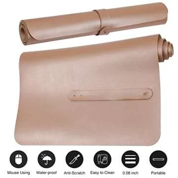 Boutilon Leather Desk Pad Non-Slip Waterproof Office Mat