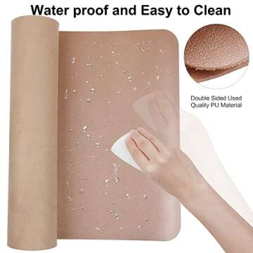 Boutilon Leather Desk Pad Non-Slip Waterproof Office Mat