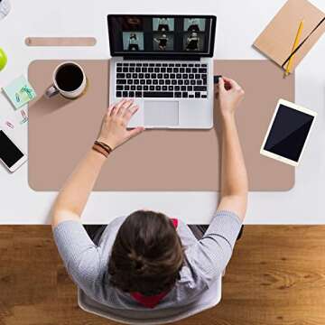 Boutilon Leather Desk Pad Non-Slip Waterproof Office Mat