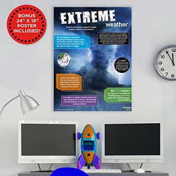 Discovery Extreme Weather STEM Science Kit for Young Scientists, DIY Volcano and Tornado Experiments