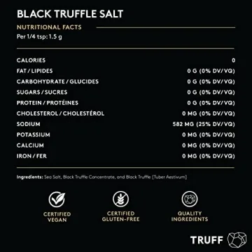 TRUFF Black Truffle Salt, Fine and Coarse Sea Salt, Dried Black Summer Truffles, Specialty Seasoning for A Truly Aromatic Flavor Experience, For the Finest Steaks or Unique Everyday Popcorn (5.3 oz)