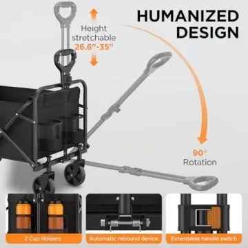 InBrave Heavy Duty Collapsible Wagon Cart for All Uses