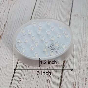 LARDUX LED Lights Base - 6 inch Round Lights Display Stand for Effiel Tower Vase Crystal Glass Art LED Pedestal Base - Charging USB or Battery Powered