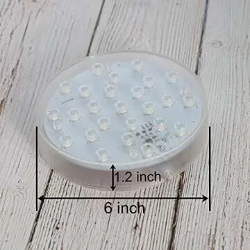 LARDUX LED Lights Base - 6 inch Round Lights Display Stand for Effiel Tower Vase Crystal Glass Art LED Pedestal Base - Charging USB or Battery Powered