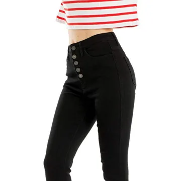 Kan Can Bianca High Rise Black Skinny Jeans for Women
