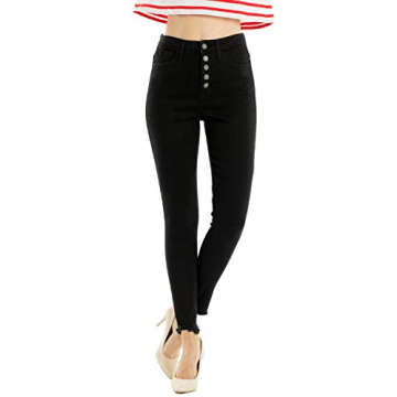 Kan Can Bianca High Rise Black Skinny Jeans for Women