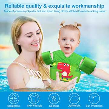 NineDan Toddler Swim Vest for Boys and Girls, Kids Swim Vest with Shoulder Harness Water Wings for 22-66 lbs Kids, Toddler Floaties for 2, 3, 4, 5, 6, 7 Years Old Children Baby for Puddle Beach Pool