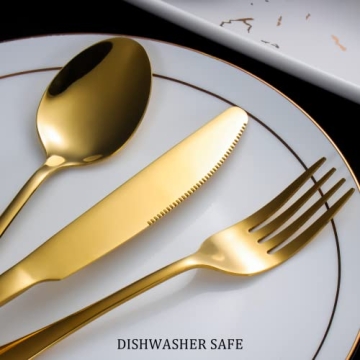 60-Piece Gold Silverware Set for Elegant Dining