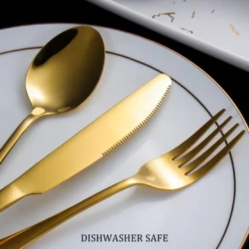 60-Piece Gold Silverware Set for Elegant Dining