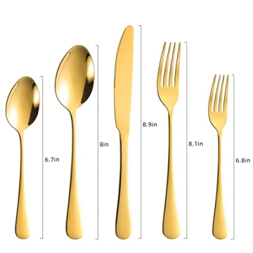 60-Piece Gold Silverware Set for Elegant Dining