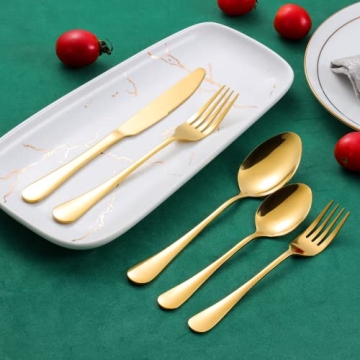60-Piece Gold Silverware Set for Elegant Dining