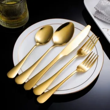 60-Piece Gold Silverware Set for Elegant Dining