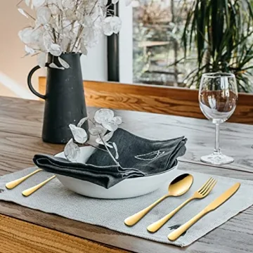 60-Piece Gold Silverware Set for Elegant Dining