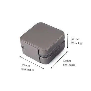 JIDUO Duomiila Small Jewelry Box, Travel Mini Organizer Portable Display Storage Case for Rings Earrings Necklace,Gifts for Girls Women (Grey)