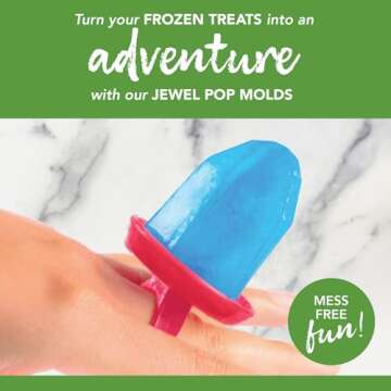 Tovolo Popsicle Molds with Sticks (6-Pack, Jewel Rings) - Reusable Ice Pop Molds & Sticks for Homemade Ice Pops & Frozen Snacks - Popsicle Maker with Stand, Dishwasher Safe & BPA-Free - Vivid Violet