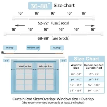 Stylish VOIIY White Curtain Rods 48 to 84 Inch | Chic and Durable