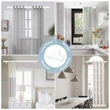Stylish VOIIY White Curtain Rods 48 to 84 Inch | Chic and Durable
