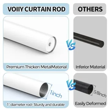 Stylish VOIIY White Curtain Rods 48 to 84 Inch | Chic and Durable