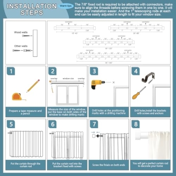 Stylish VOIIY White Curtain Rods 48 to 84 Inch | Chic and Durable