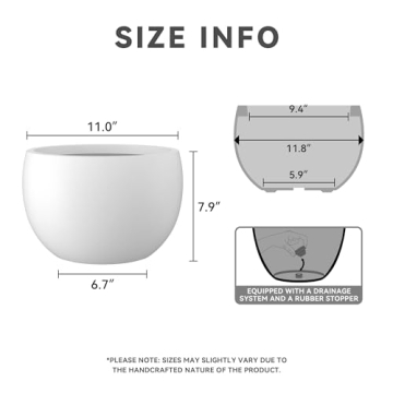 Kante 11.8" Round Concrete Planter for Indoor Outdoor Living