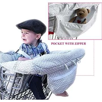 2-in-1 Baby Shopping Cart & Highchair Cover with Storage