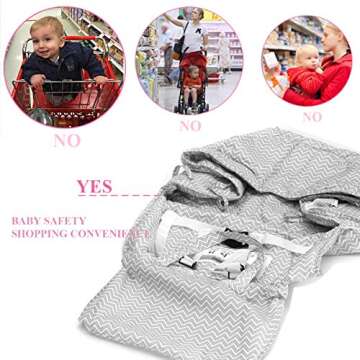 2-in-1 Baby Shopping Cart & Highchair Cover with Storage