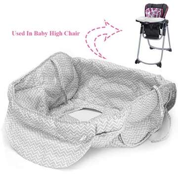 2-in-1 Baby Shopping Cart & Highchair Cover with Storage